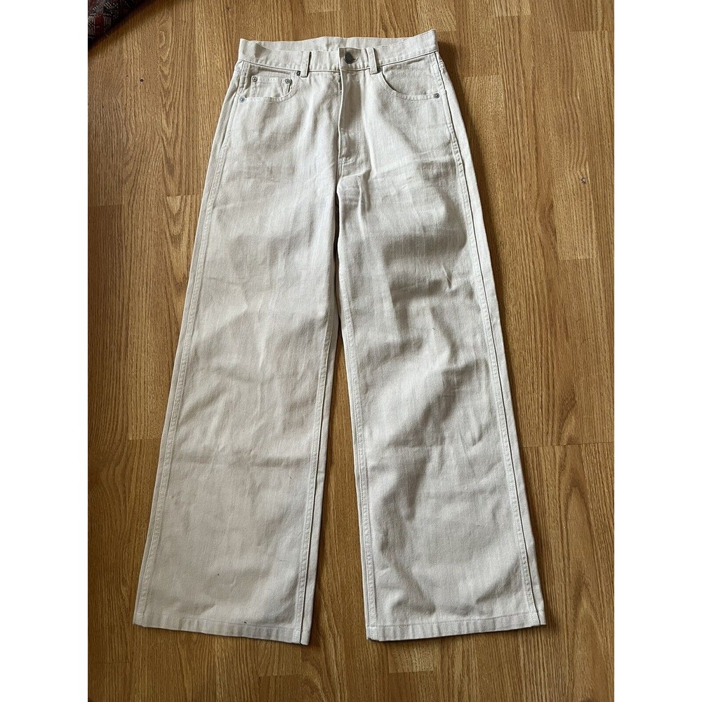 & Other Stories Cream Color High Waist Wide Leg Jeans Size 4